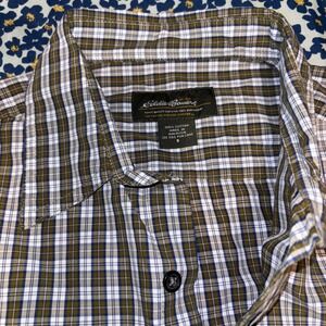 Eddie Bauer Plaid Short Sleeve Button Up Shirt Mens S Casual Summer